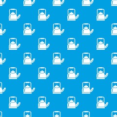 Standing teapot pattern vector seamless blue repeat for any use