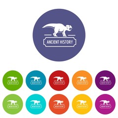 Ancient history icons color set vector for any web design on white background