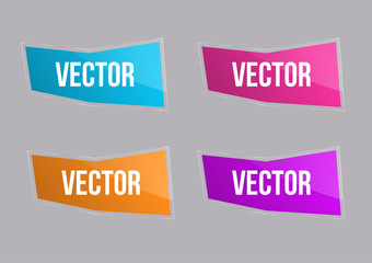 Set Glossy banner ,color buttons for shares for sites, advertising flyers and billboards , advertising, marketing. vector illustration