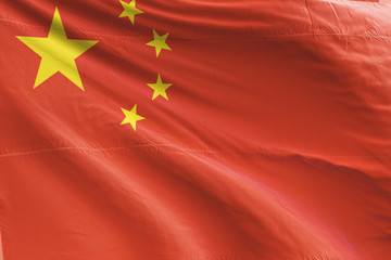 Isolated China Flag waving 3d Realistic China Flag Rendered