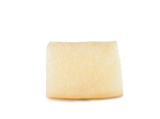 Piece of tasty ripe melon on white background