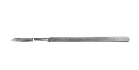 Surgical scalpel on white background, top view. Medical tool