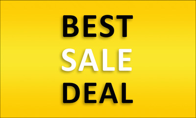 Best Sale Deal - Golden business poster. Clean text on yellow background.