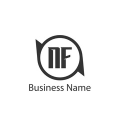 Initial Letter NF Logo Template Design