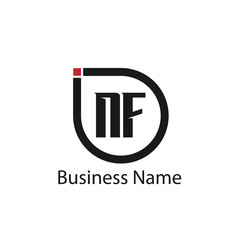 Initial Letter NF Logo Template Design