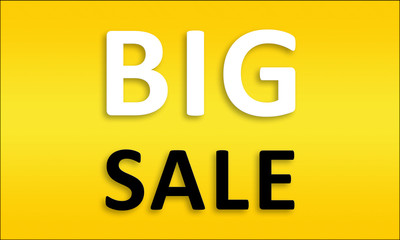 Big Sale - Golden business poster. Clean text on yellow background.