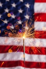 Fourth of july sparkler pyrotechnics july patriotism