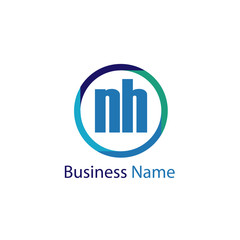 Initial Letter NH Logo Template Design