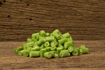 Long bean on wood