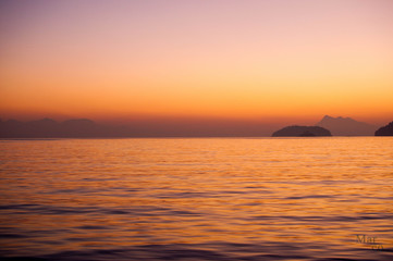 sunset over the sea 