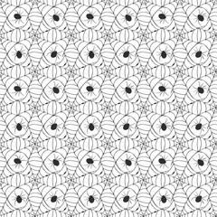 Spider web seamless pattern vector illustration. Hand drawn sketched web background
