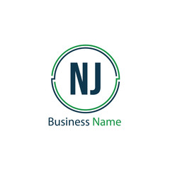 Initial Letter NJ Logo Template Design