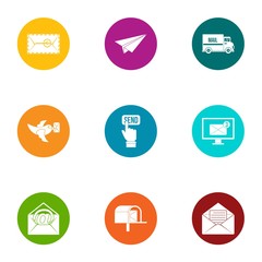 Submit icons set. Flat set of 9 submit vector icons for web isolated on white background