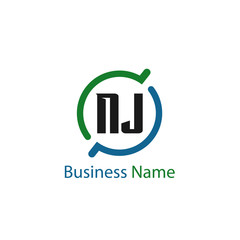 Initial Letter NJ Logo Template Design