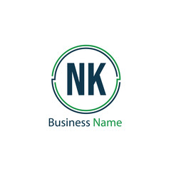 Initial Letter NK Logo Template Design