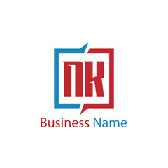 Initial Letter NK Logo Template Design