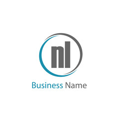 Initial Letter NL Logo Template Design