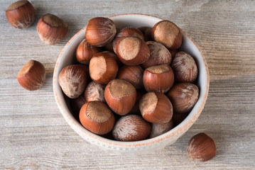 Whole Hazelnuts in a Bowl