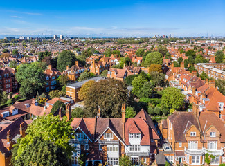 Obraz premium Turnham green i obszar dzielnicy Chiswick w Londynie