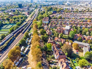 Obraz premium Turnham green and Chiswick suburb area in London
