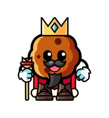 Cookie king mascot cartoon illustration