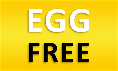 Egg Free - Golden business poster. Clean text on yellow background.
