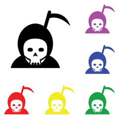 Element of Hallowen Grim Reaper in multi colored icons. Premium quality graphic design icon. Simple icon for websites, web design, mobile app, info graphics