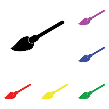 Element of halloween broomstick in multi colored icons. Premium quality graphic design icon. Simple icon for websites, web design, mobile app, info graphics