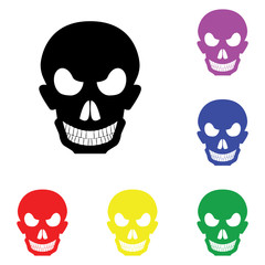 Element of Human evil skull in multi colored icons. Premium quality graphic design icon. Simple icon for websites, web design, mobile app, info graphics