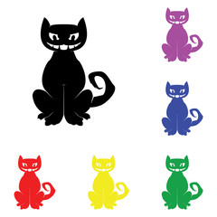Element of Cat silhouette in multi colored icons. Premium quality graphic design icon. Simple icon for websites, web design, mobile app, info graphics
