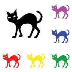 Element of Cat silhouette in multi colored icons. Premium quality graphic design icon. Simple icon for websites, web design, mobile app, info graphics