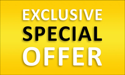 Exclusive Special Offer - Golden business poster. Clean text on yellow background.