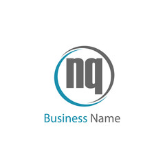 Initial Letter NQ Logo Template Design