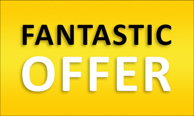 Fototapeta premium Fantastic Offer - Golden business poster. Clean text on yellow background.