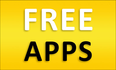 Free Apps - Golden business poster. Clean text on yellow background.