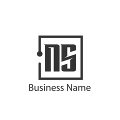 Initial Letter NS Logo Template Design