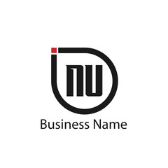 Initial Letter NU Logo Template Design