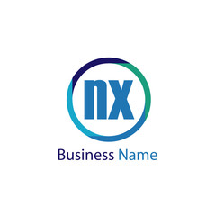 Initial Letter NX Logo Template Design