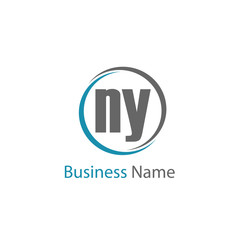 Initial Letter NY Logo Template Design