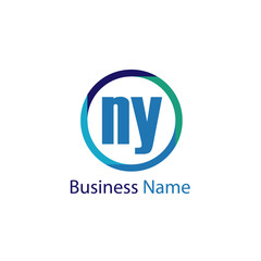 Initial Letter NY Logo Template Design