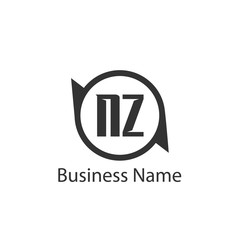 Initial Letter NZ Logo Template Design