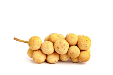 Lanzones fruit on white isolated background
