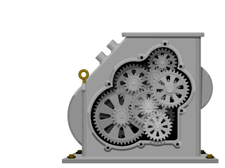 Isolated uncovered machine on transparent background