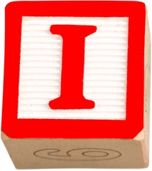 Wooden Letter Block With Letter I - Isolated