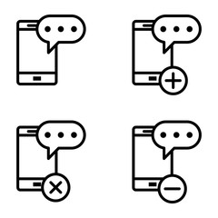 set of SMS smartphone icons. Element of phone icons for mobile concept and web apps. Thin line icons for website design and development, app development