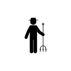 man man with pitchforks icon. Element of gardening icon for mobile concept and web apps. Glyph man with pitchforks can be used for web and mobile