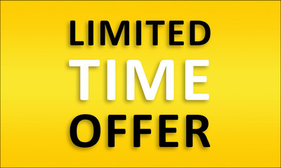 Limited Time Offer - Golden business poster. Clean text on yellow background.