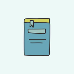 book with a bookmark sketch icon. Element of education icon for mobile concept and web apps. Field outline book with a bookmark sketch icon can be used for web and mobile