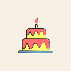 wedding cake sketch illustration. Element of colored wedding icon for mobile concept and web apps. Sketch style wedding cake icon can be used for web and mobile