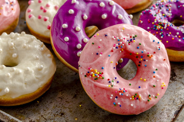 Fresh Baked Vanilla Bean Iced Doughnuts